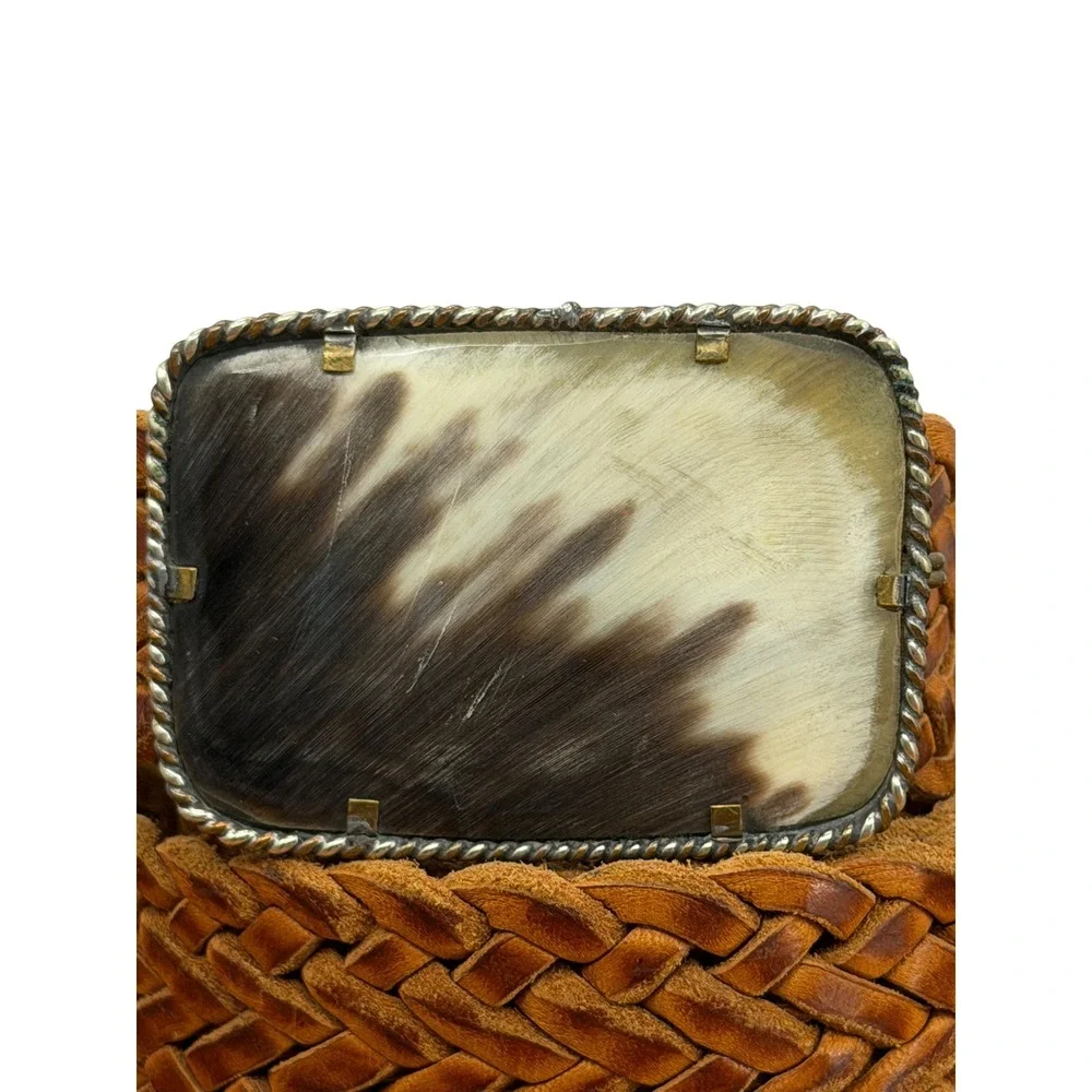 Moroccan Woven Leather Belt Women Brown Western Boho Prairie Hippie Cottage Core